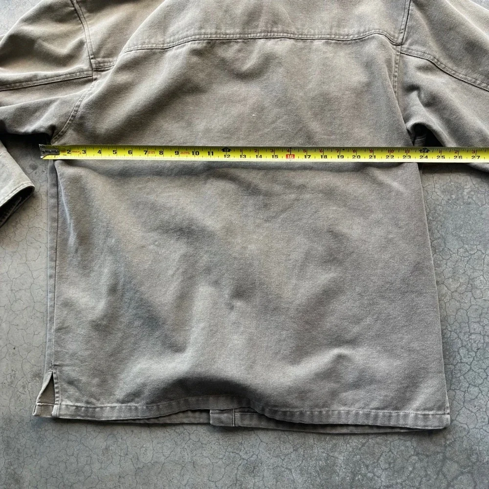 Columbia Sportswear Mens Canvas Shirt Jacket Large Khaki Button Up Workwear Coat